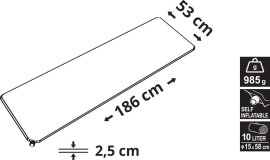 Zelfopblazend slaapmatje Cattara 2,5cm blauw