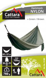 Hamac NYLON 275x137 cm vert-marron
