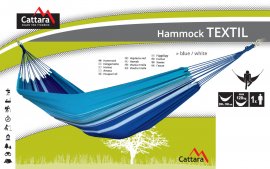 Hamac TEXTIL 200x100 cm bleu-blanc