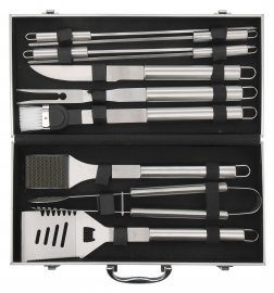 Set d’ustensiles de barbecue 11 pcs coffret ALU