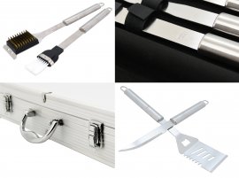 Set d’ustensiles de barbecue 11 pcs coffret ALU