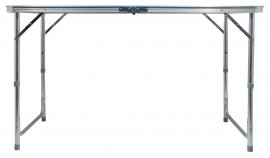 Table de camping pliant Double teleskop. marron