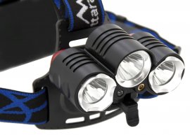 Lampe frontale LED 400lm (1x XM-L+2x XP-E)
