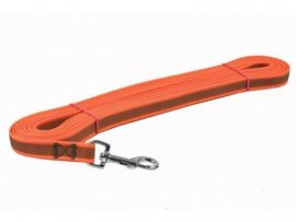 Longe de pistage Dogtrace boucle argentée 20mm, 10m orange