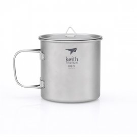 Titanium mok Keith met deksel 650ml