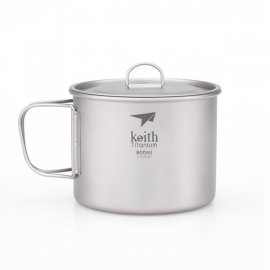 Mug en titane Keith avec couvercle 900ml