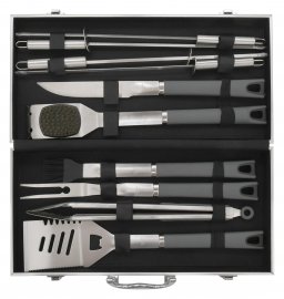 Ustensiles de barbecue Cattara Grey Line set 11 pcs