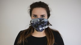 Mondkapje katoen winter Camo vierkant