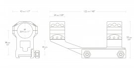 Montage Hawke Tactical AR Cantilever 22mm/25,4mm, hoog, eendelig