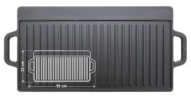 Grillplaat dubbelzijdig 50x23x1,4cm