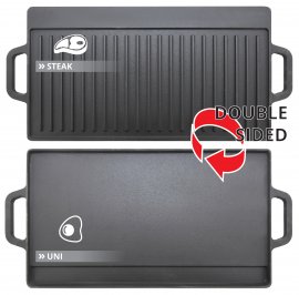 Grillplaat dubbelzijdig 50x23x1,4cm
