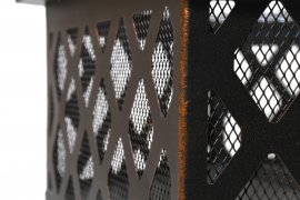 Brasero HEXAGON patine cuivre avec couvercle