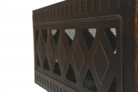 Brasero SQUARE copper patina avec couvercle