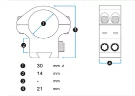 Montage UTG Accushot 30mm/22mm moyen