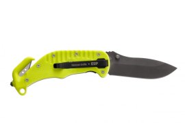 Couteau de secours ESP à lame lisse - jaune