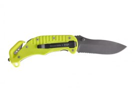 Couteau de secours ESP à lame dentelée - jaune