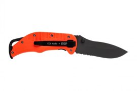Opvouwbaar EDC mes ESP met gekarteld lemmet - oranje