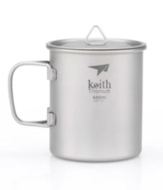 Tasse en titane Keith avec couvercle 450ml 3