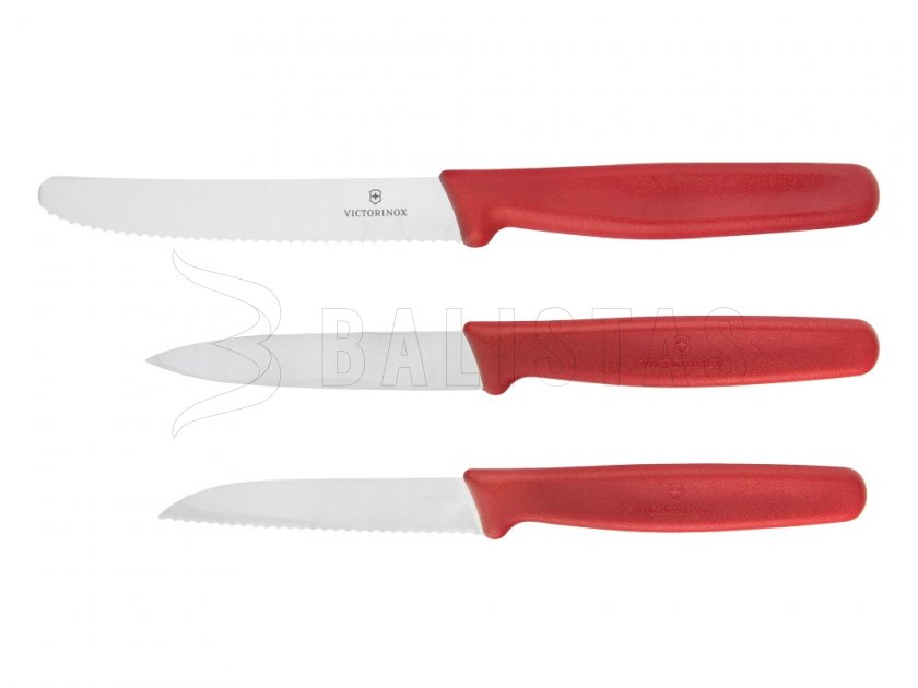 Set de 3 couteaux de cuisine Victorinox 5.1111.3 finition rouge