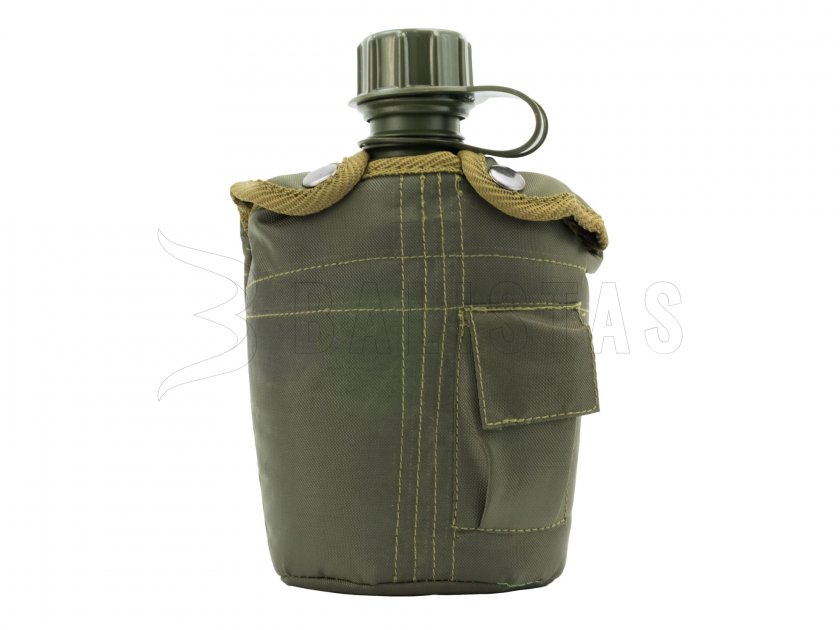 Gourde avec housse MFH verte