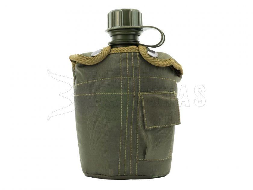 Gourde avec housse MFH verte