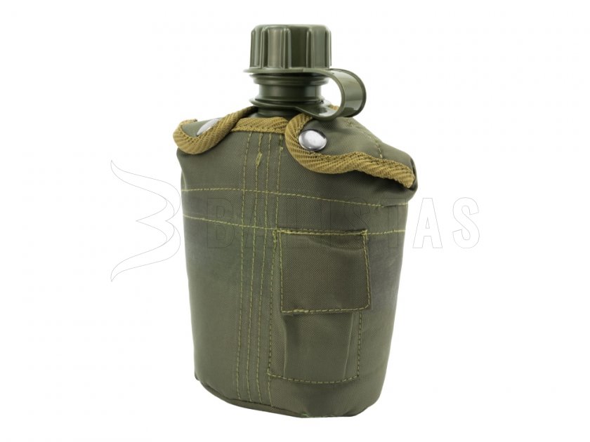 Gourde avec housse MFH verte