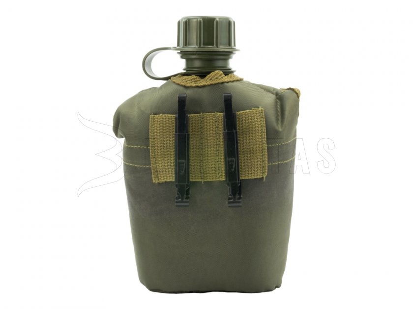 Gourde avec housse MFH verte