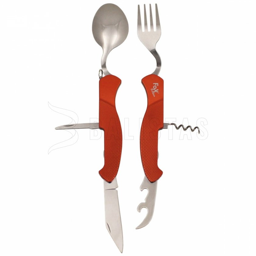 Couverts pliants Fox Outdoor 6 pièces rouge 44051