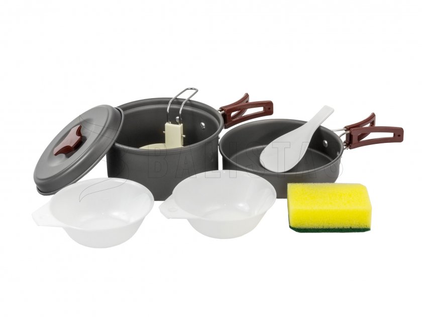 Set de vaisselle de camping en aluminium anodisé MFH pour 2 personnes