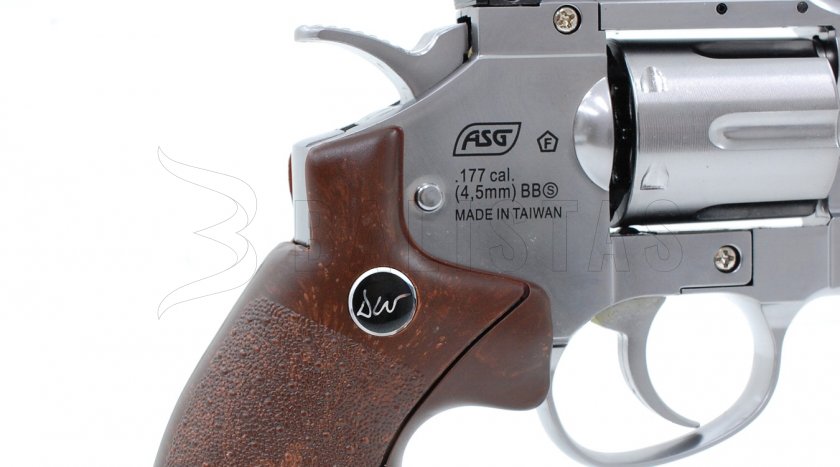Luchtrevolver ASG Dan Wesson 8" Silver 4,5mm