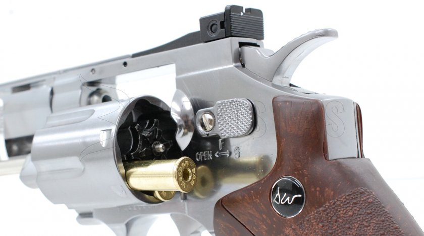 Luchtrevolver ASG Dan Wesson 8" Silver 4,5mm