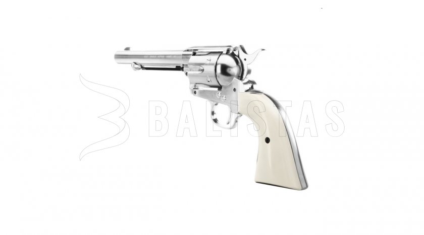Revolver à air comprimé Umarex Colt SAA .45 Diabolo nickel 4,5 mm