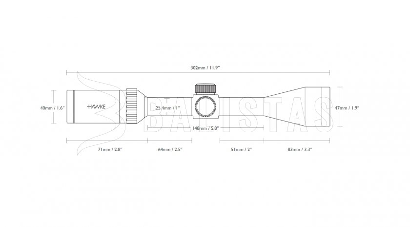 Lunette Hawke Vantage 4x32 AO Mil Dot