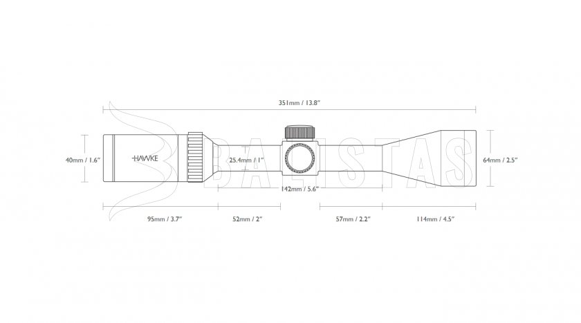 Lunette de visée Hawke Vantage 3-9x50 AO Mil Dot IR
