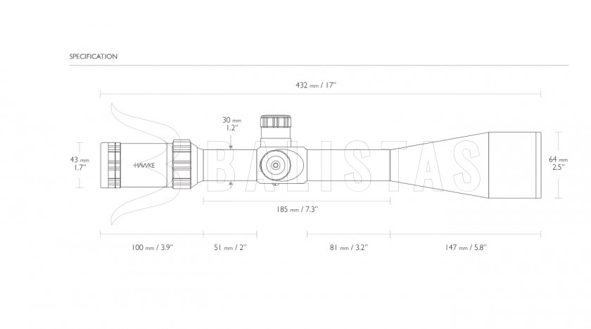 Lunette Hawke Sidewinder 30 SF 8-32x56 SR Pro