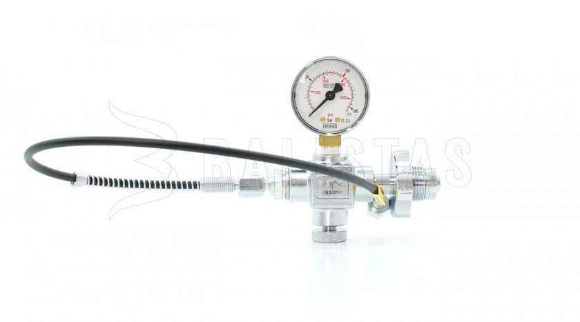 Vulset slang met manometer Midland
