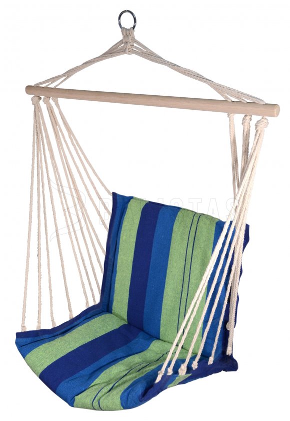 Hangmat om in te zitten 95x50 cm blauw-groen
