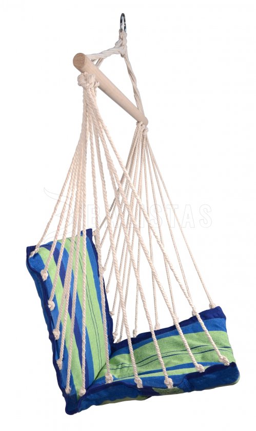 Hangmat om in te zitten 95x50 cm blauw-groen