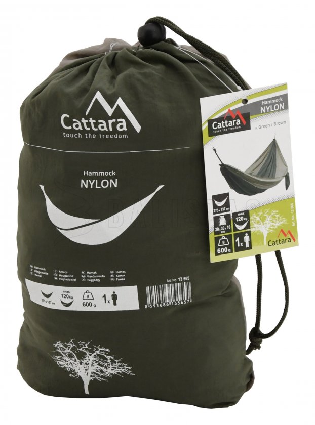 Hamac NYLON 275x137 cm vert-marron