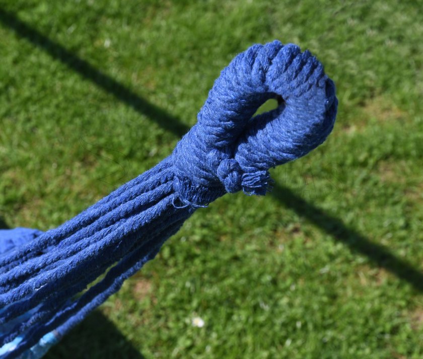 Hamac TEXTIL 200x100 cm bleu-blanc