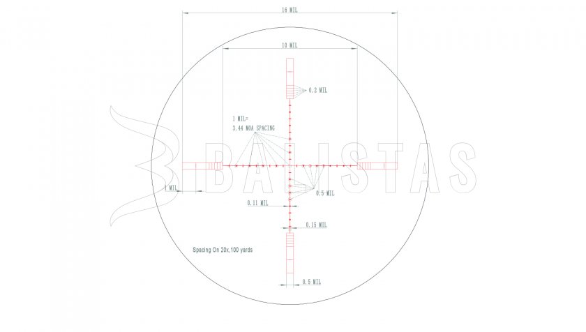 Lunette de visée Valiant Zephyr 6-24x50 SF SIR 20X 1/2 Mil Dot