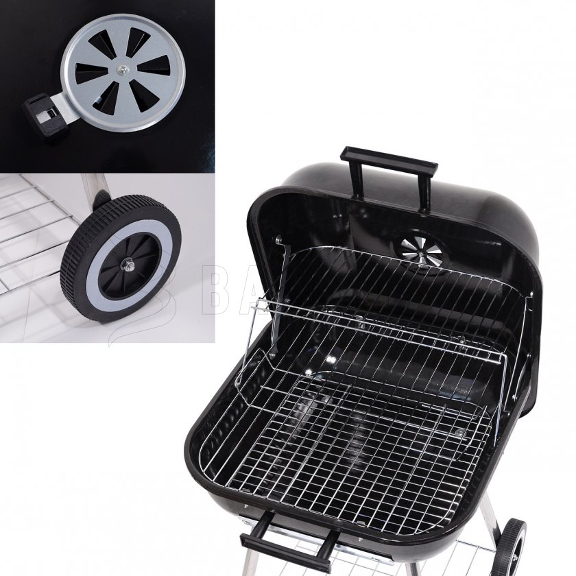Houtskoolbarbecue rechthoekig Trapani 46 cm