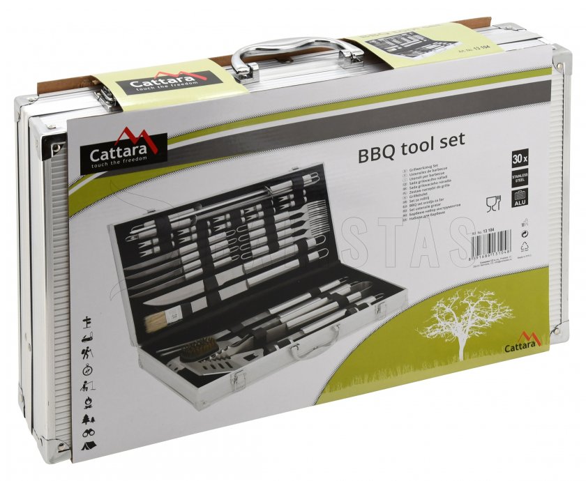 Grillgereedschap set 30 stuks ALU koffer