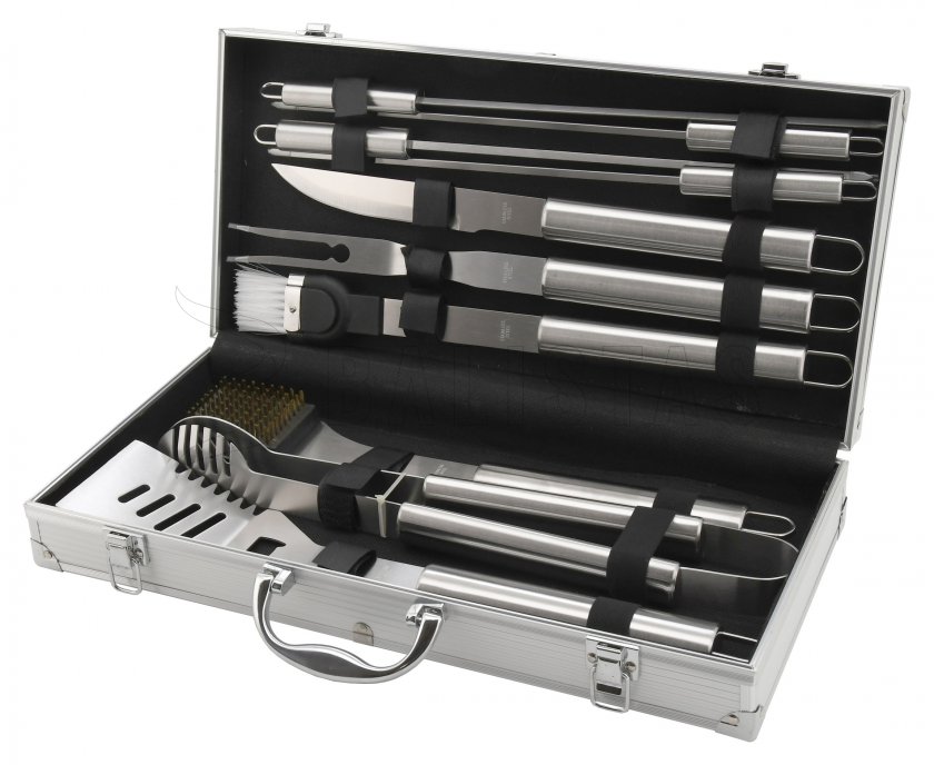 Set d’ustensiles de barbecue 11 pcs coffret ALU