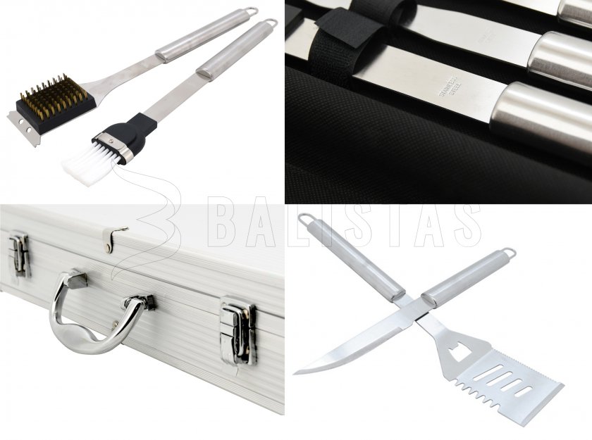 Set d’ustensiles de barbecue 11 pcs coffret ALU
