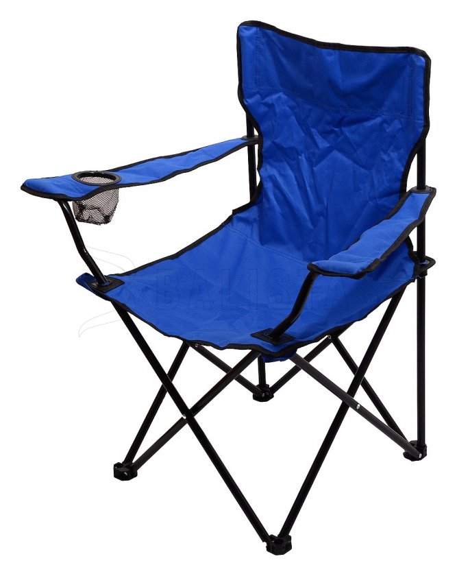 Chaise de camping pliable Bari bleue
