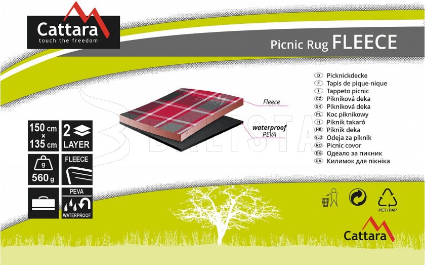 Picknickdeken Fleece 150x135 cm blauw