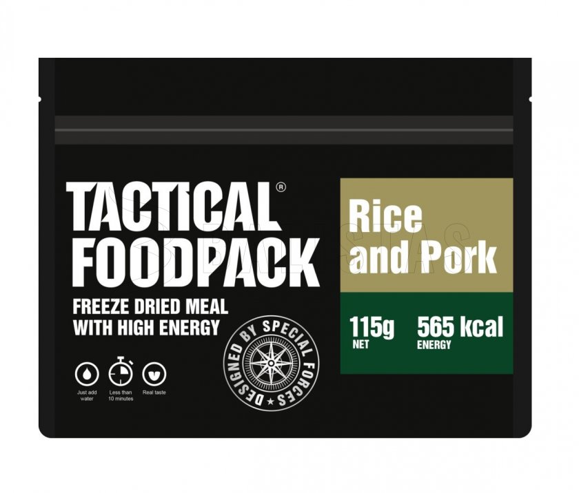 Gedehydrateerde maaltijd - rijst met varkensvlees Tactical Foodpack