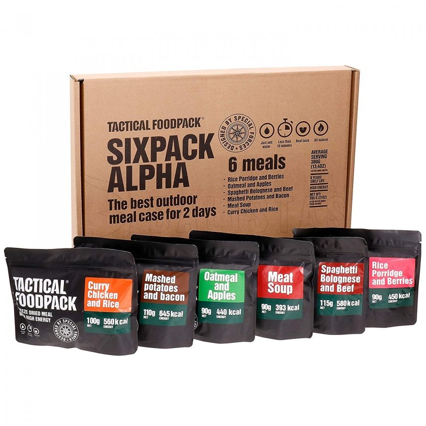 Set de 6x repas MRE déshydratés - Tactical Six Pack Alpha Tactical Foodpack