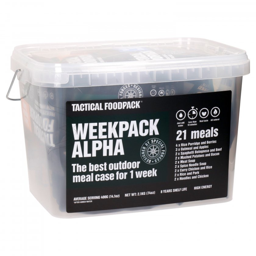 Set 21x Survival MRE gedehydreerd voedsel - Weekpack Alpha Tactical Foodpack